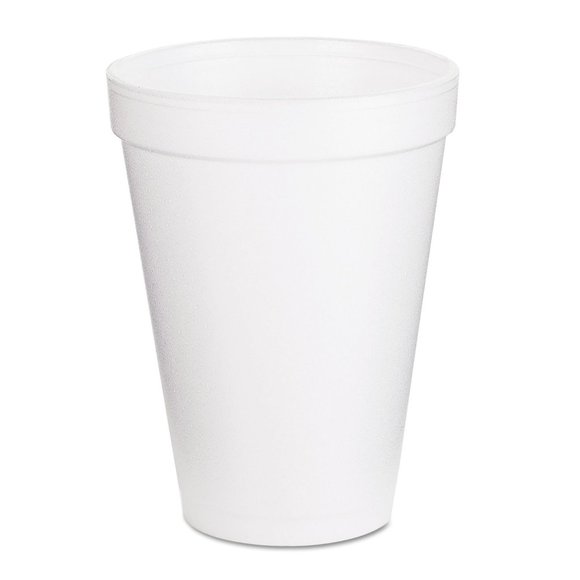 Dart Disposable Drinking Cup White Styrofoam 12 oz. 1000 Ct 12J12 - Picture 1 of 3